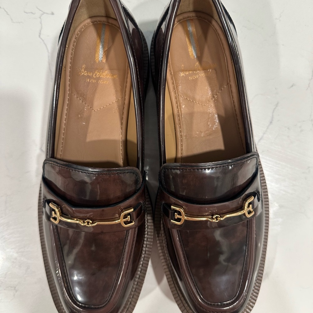 Brown Loafers with Gold Accent